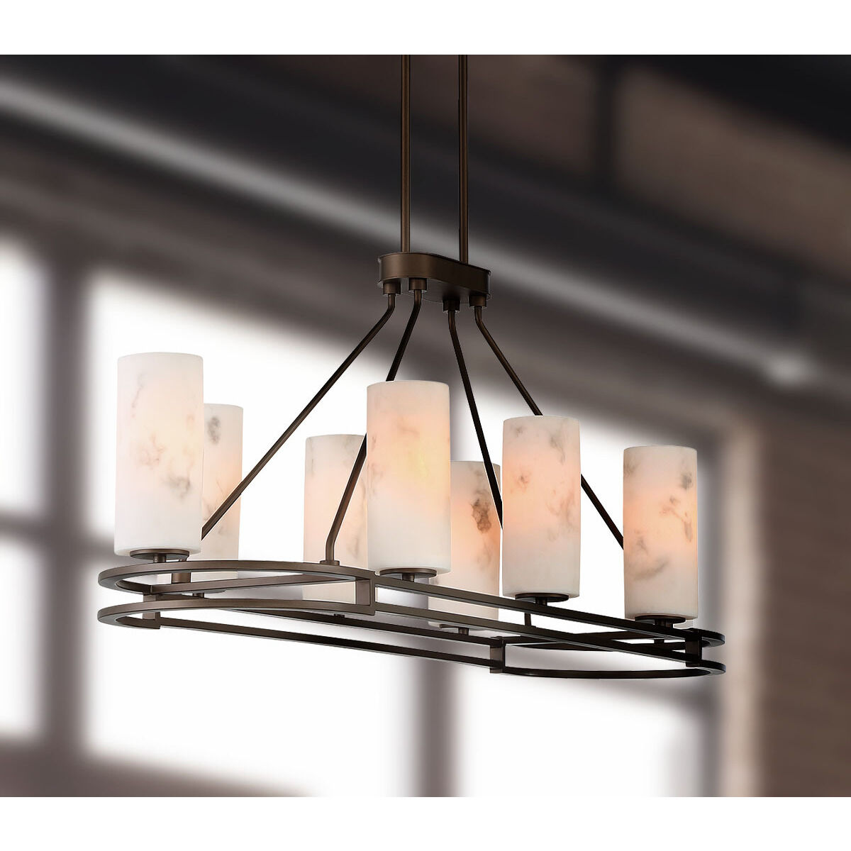 Buchanan 8 Light Hellenic Bronze Island Light Ceiling Light